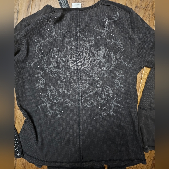 Y2K Affliction (harley Davidson) black thermal long sleeve - Picture 3 of 3